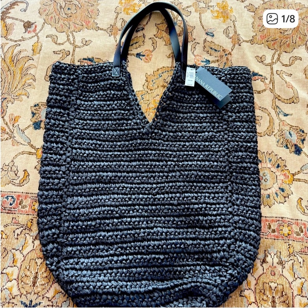 Banana Republic Black Woven Tote